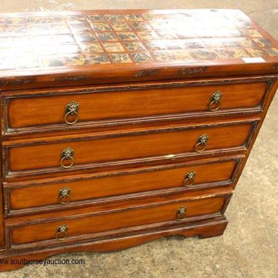  Contemporary 4 Drawer Bachelor Chest with Marble Decorated Style Top

Auction Estimate $100-$300 â€“ Located Inside 