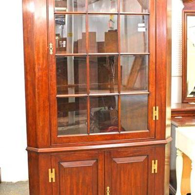  SOLID Mahogany â€œHenkel Harris Furnitureâ€ 12 Pane 3 Door Corner Cabinet

Auction Estimate $600-$1200 â€“ Located Inside 