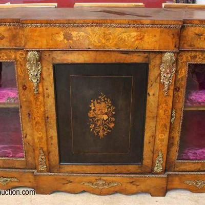  ANTIQUE Burl Wood Inlaid and Inlaid Flowers 3 Door Bookcase with Applied Bronzes

Auction Estimate $500-$1000 â€“ Located Inside 