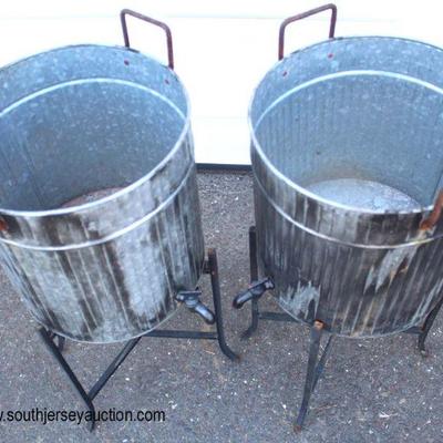  Large Selection of Galvanized Country Farm Style Wash Pails on Stands, Buckets, No. 1 Advertising Wash Bins and more

Auction Estimate...