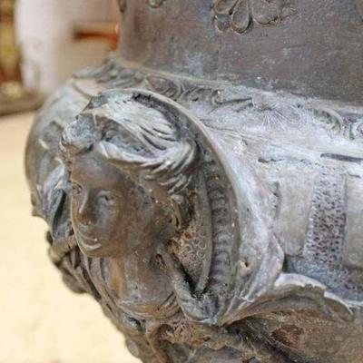  PAIR of ANTIQUE Lion and Lady Head Bronze Planters

Located Inside â€“ Auction Estimate $300-$600 
