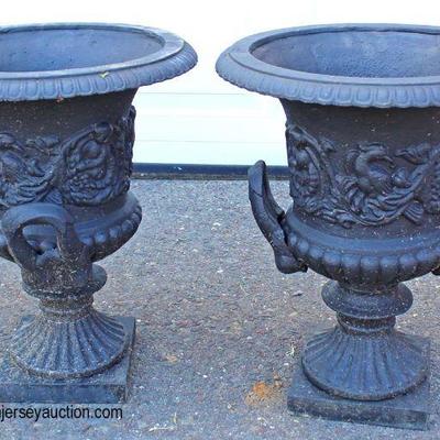  Large Selection of Cast Iron Garden Victorian Urn Planters and Aluminum Urn Planters

Auction Estimate $100-$300 a pair â€“ Located Out...