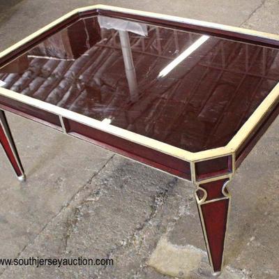  Decorator Coffee Table with Painted Gold Accents

Auction Estimate $100-$200 â€“ Located Inside 