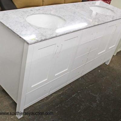  NEW 72â€ Double Sink with Marble Top White Bathroom Vanity with Hardware in Drawer

Located Inside â€“ Auction Estimate $300-$600 
