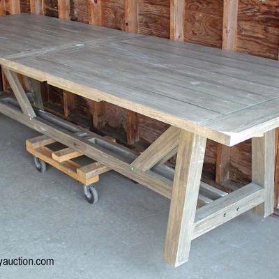  NEW â€œCO9 Designsâ€ Outdoor Grey Wash Teak Patio Table

Auction Estimate $300-600 â€“ Located Dock 