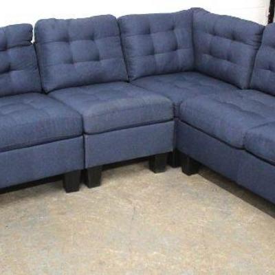  NEW 4 Piece Blue Upholstered Button Tufted Sectional Sofa

Auction Estimate $400-$800 â€“ Located Inside 