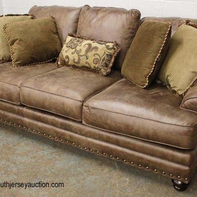  NEW Leather Like Upholstery Sofa with Decorative Pillows

Auction Estimate $300-$600 â€“ Located Inside 