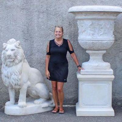  PAIR of Life Size Composition Stately Garden or Entryway Lions

Auction Estimate $500-$1000 â€“ Located Out Front 