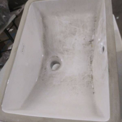 Ryker White Rectangle Undermount Sink...