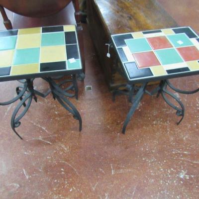 Spanish Tile Top End Tables