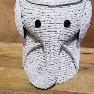 Wicker Elephant Storage Basket