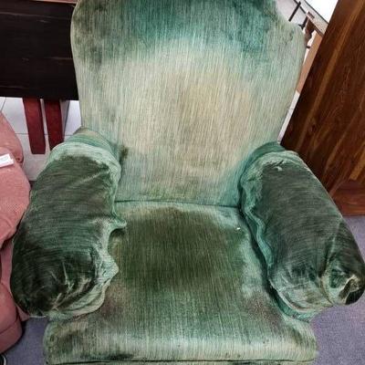 Vintage Forrest Green Swivel Rocking Chair