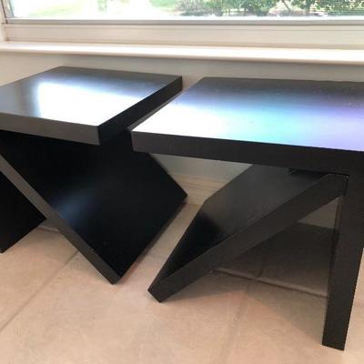 - 2 Contemporary Low Black Tables - $16 EACH (16 x 16 Square)