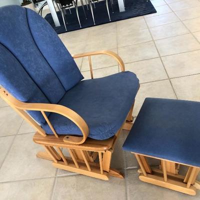 - Shermag Blonde Wood Glider w/Ottoman - $75