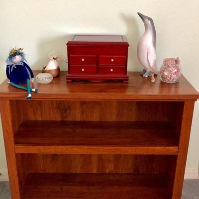 - Small Dark Wood Bookshelf - $18 (36W  30-1/2H  13-1/2D)