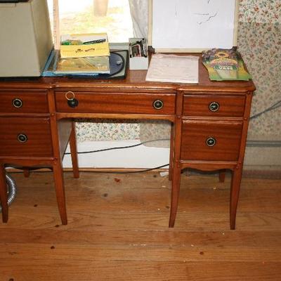 C.1940's Era Nice 5 Drawer All Wood Desk 