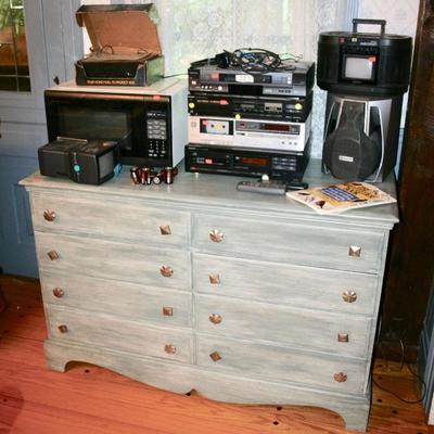 8 Drawer Shabby Chic Cabinet. Stereo Receivers, Tape Players  & More 