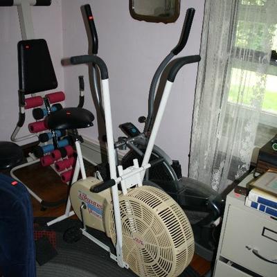 Stationary Exercise Spin Bike Full Body Elliptical with Fan Resistance 