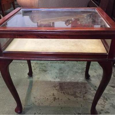 Glass Topped Curio Table