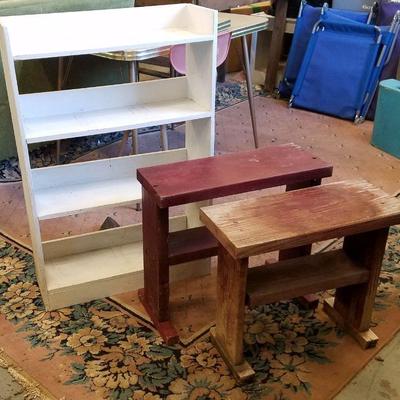Handmade Benches and Bookshelf