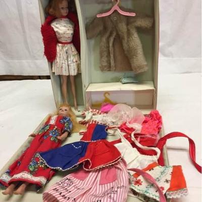Vtg Barbie & Midge Dolls w/Case