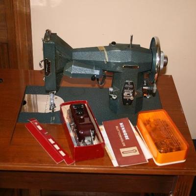 Art Deco 1930's Kenmore Sewing Machine with Wood Cabinet 