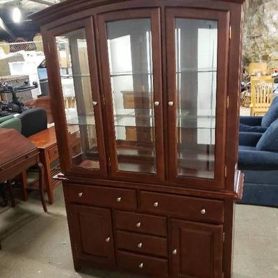 BenchMark 2 Piece Lighted China Hutch