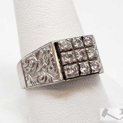 911: Diamond Ring with Floral Engraving
Size 9.5, unknown metal
OS19-017630.58