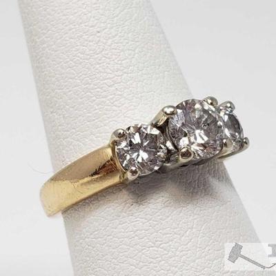 823: 14k Gold Diamond Ring, 4.1g
Weighs approx 4.1g, size 6.5, center diamond is .75ct 
OS19-018517.47