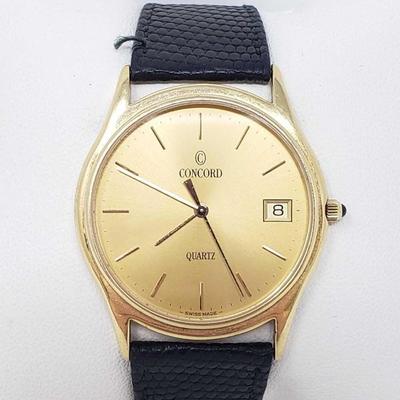 978 Concord 14k Gold Watch with Leather Band
Model 20 78 214, also marked 905876