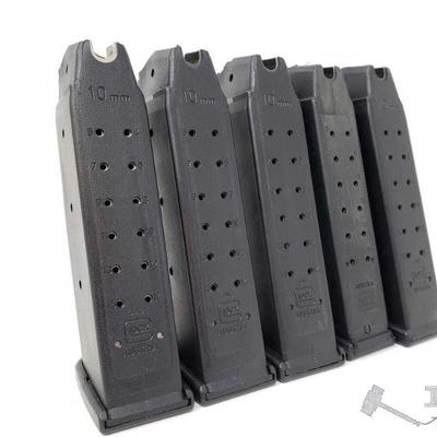 311: 5 Glock 20 10mm 15 Round Magazines, Out of State or LEO
5 Glock 20 10mm 15 Round Magazines, Out of State or LEO