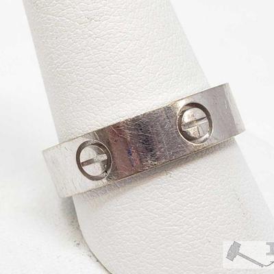 730: 18k White Gold Cartier Ring, 9.8g
Weighs approx 9.8g, size 10, marked 750
OS19-017630.45