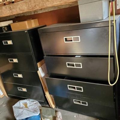 908
2 Large Black File Cabinets 51