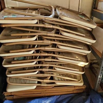 911	
12 folding chairs and 3 Antique folding chairs
All one money