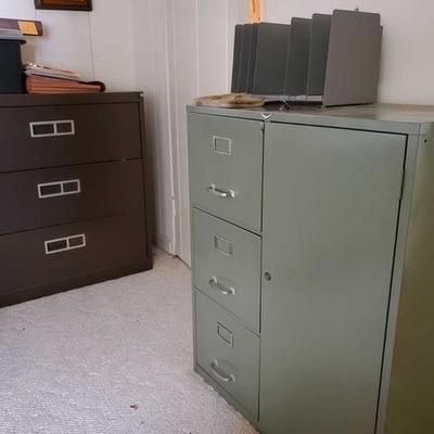 605: Two Metal File Cabinets
File cabinets measure approximately 37