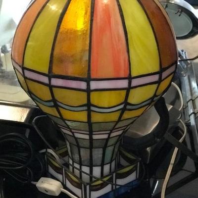 Stained glass hot air balloon lamp