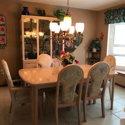Blonde Dining Room set Table 72 lx 42 w (as shown with 18