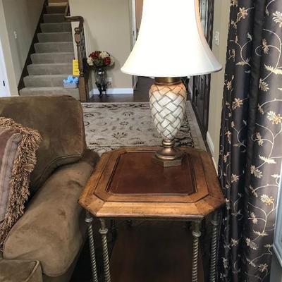 Leather Top End Table by Drexel Heritage