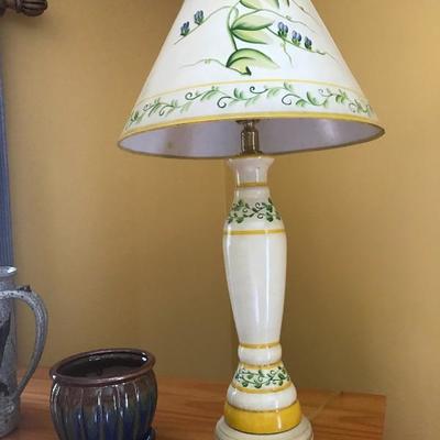 Yellow Ceramic Painted Lamp
