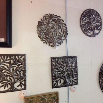 Haitian fair trade art. Tree of life & other designs. Made from recycled oil drums