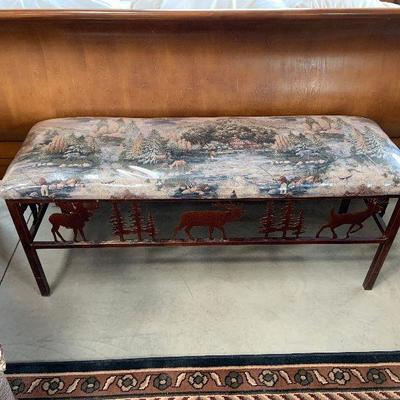 Western iron upholstered bench