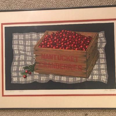 Nantucket Cranberries print signed by artist