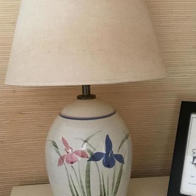 Hand-painted pottery lamp