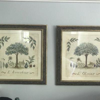 Avocado and olive tree prints