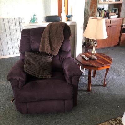 Recliner and side table 