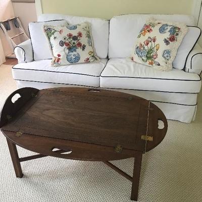 Slipcover Loveseat and Butlers Coffee Table