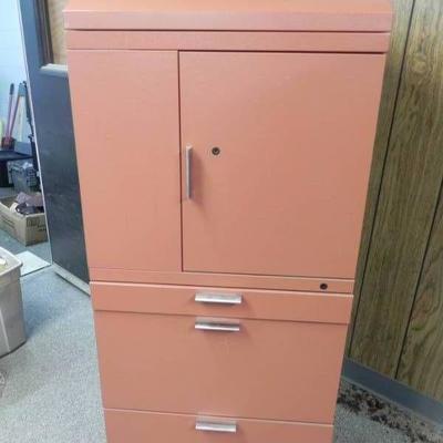 Metal Storage Cabinet with Doors and Drawers