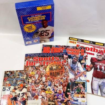 Sealed Box of Football Cards and Bonus Magazines