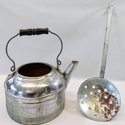 Teapot and Laddle- Use or Display