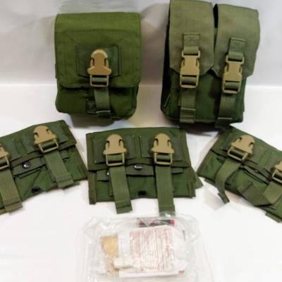 Ammo Pouches- 5 NEW OD Green- With Bonus